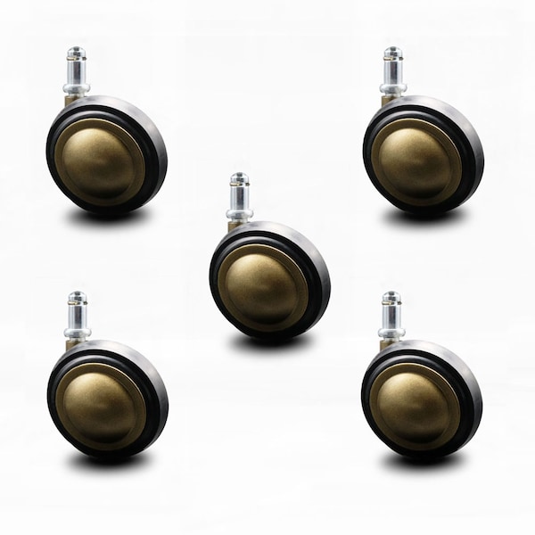 3 Inch Antique Soft Tread Ball Caster - 7/16 Inch Grip Ring Stem, 5PK